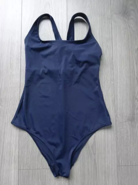 Bnwot - M&S Marks & Spencer Navy Blue Scoop Neck Swimming Costume Size 10