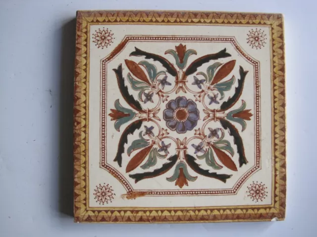 Antique Victorian 6" Print & Tint Tile - Aesthetic Design - Corn Bros C1895-1900