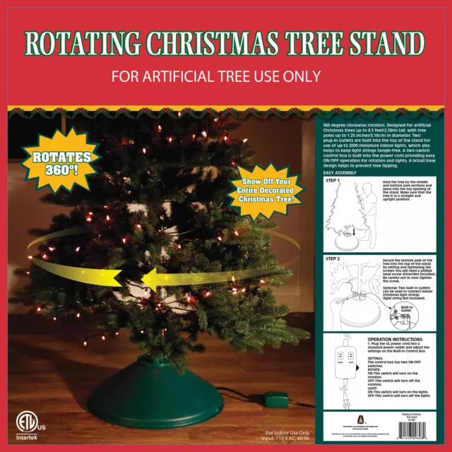 EZ ROTATE Rotating Christmas Tree Stand Revolving Auto Wrap No Tangle!