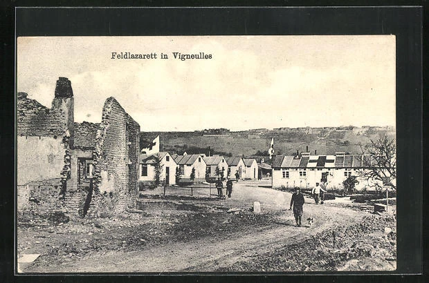 CPA Vigneulles, Feldlazarett, maisons en ruines