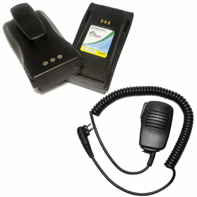 2 Pack Battery & Shoulder Speaker Mic for Motorola CP200, EP450