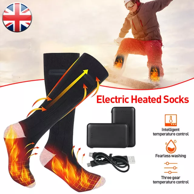 Electric Heated Socks for Men Women USB Rechargeable 4000mAh Winter Foot Warmer