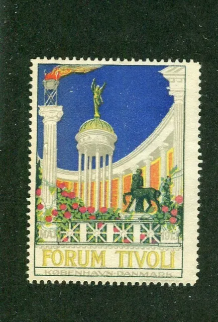 Vintage Poster Stamp Label TIVOLI FORUM Gardens Copenhagen Denmark