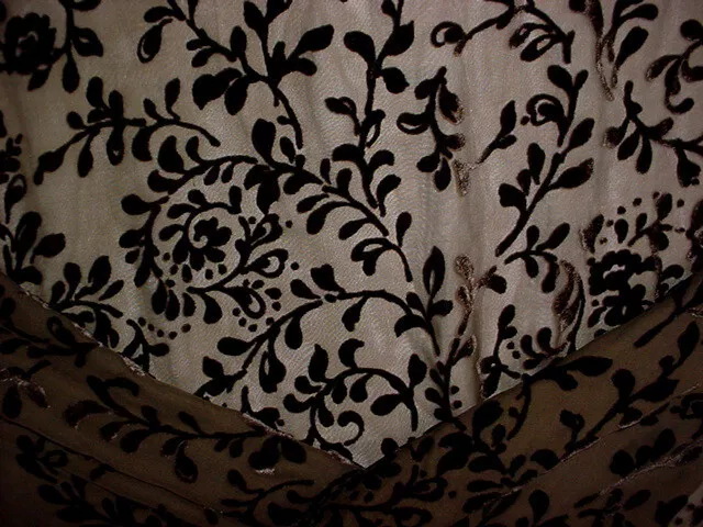 1Y Kravet 9583 Chocolate Sheer French Embossed Silk Velvet  Upholstery Fabric