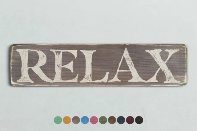 RELAX Vintage Style Wooden Sign. Shabby Chic Retro Home Gift