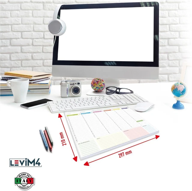 Planni - PLANNER SETTIMANALE 2025 2026 Da Scrivania Formato A4 Con Variante A3 ...
