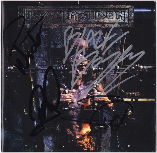 IRON MAIDEN X Factor, ENSEMBLE ENTIÈREMENT SIGNÉ AUTOGRAPHE Dave Murray