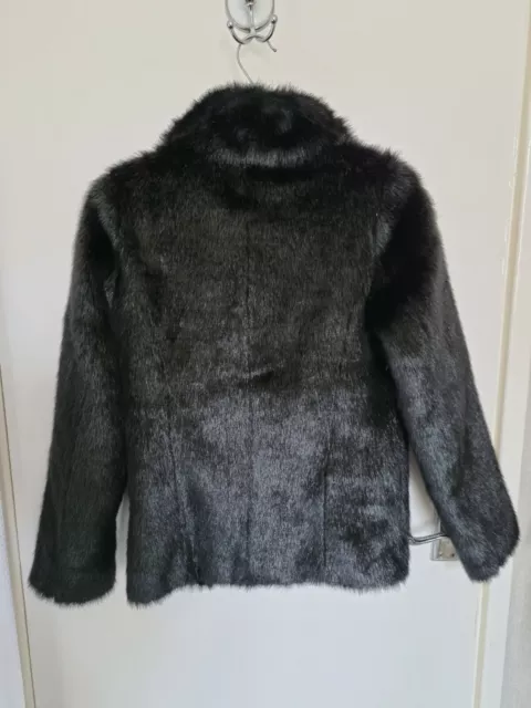 Oasis Womens Black Faux Fur Jacket BNWOT RRP £85 Size UK - XS 2