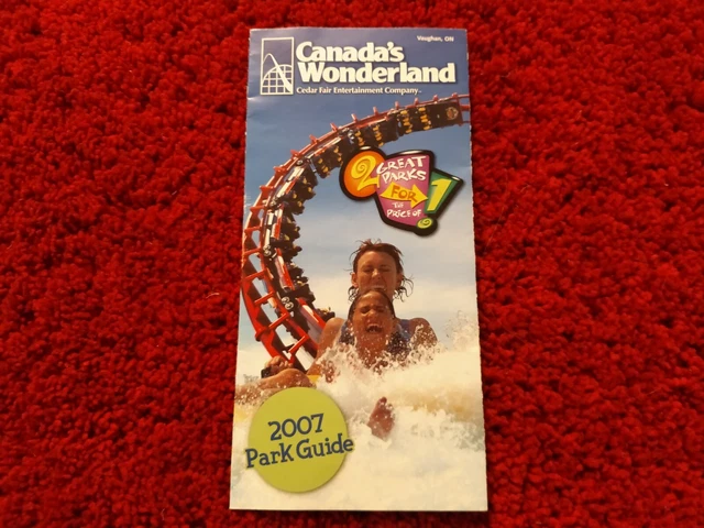 CANADA'S WONDERLAND AMUSEMENT Park Guide and Map Brochure 2007 Vaughan ...