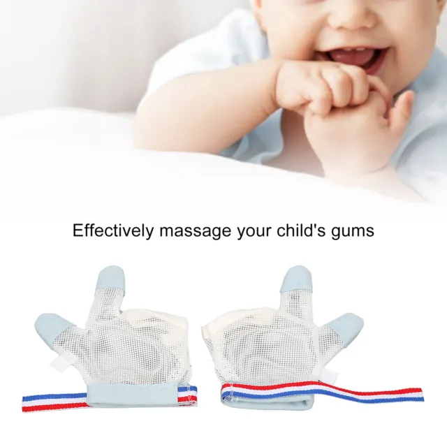(M)1 Pair Toddler Finger Guard Massage Gums Good Breathability Adjustment BT0