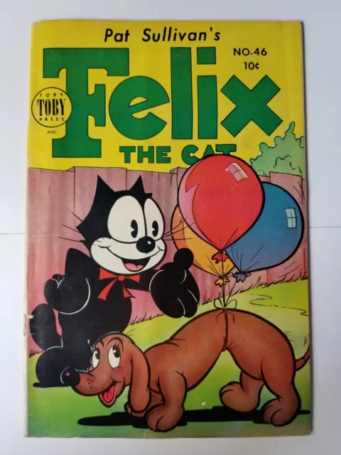 Felix the Cat issue #46 FN (1953, Toby / Dell Comics) Pat Sullivan, balloon dog