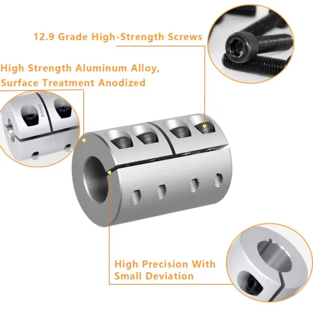 Aluminum Alloy CNC Coupling Rigid Clamp Jaw Coupler Motor Shaft Joint Connector 3