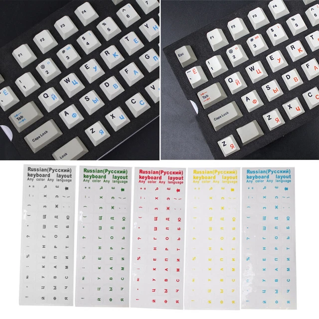 Russian Note Pad RUSSIAN KEYBOARD LAYOUT Sticker Letters Alphabet for Laptop Tablet PC £ ...