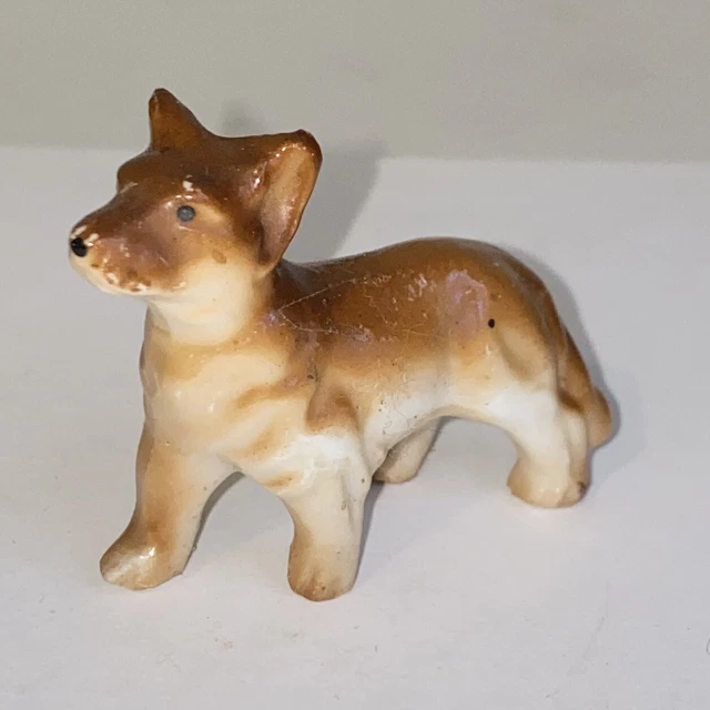 Vintage Corgi Dog Miniature Porcelain Figurine Made in Japan