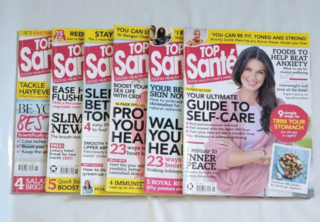 Top Sante Magazines, 6 Past Issues, Dates Listed Below,Women/Lifestyle Pre Owned