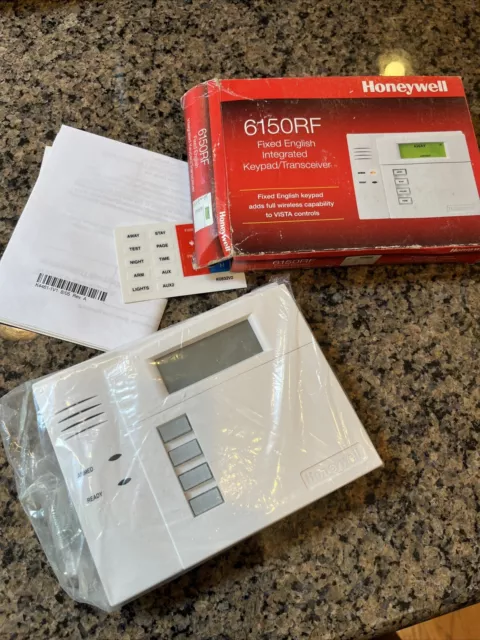 Teclado inglés fijo inalámbrico Honeywell 6150RF con transceptor integrado