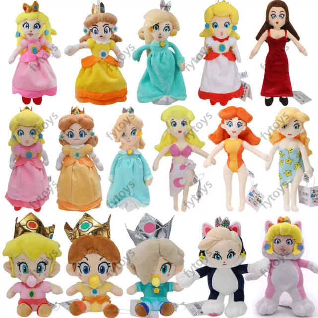 Super Mario Bros Plush Toys Princess Peach Daisy Rosalina Stuffed Dolls Plushies