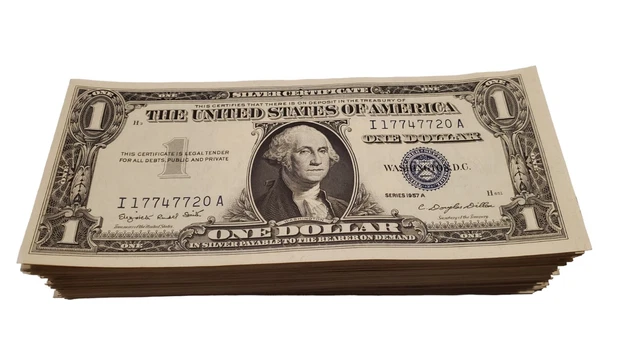1957 One Dollar Blue Seal Note Silver Certificate CRISP UNCIRCULATED Lot of 50