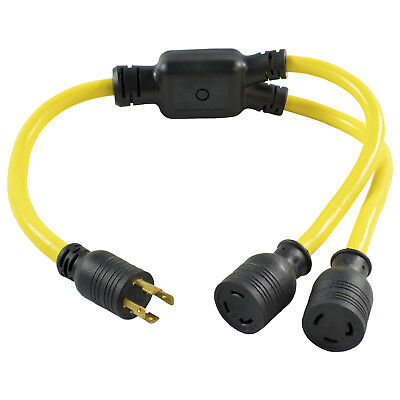 Black/Yellow 1.5' Conntek PL1430620 L14-30P to 6-15/20R Pigtail Welder Adapter Cord 