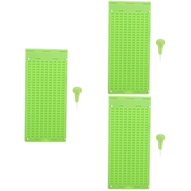 3 juegos de tableta braille plástico letra ciega pizarra verde claro