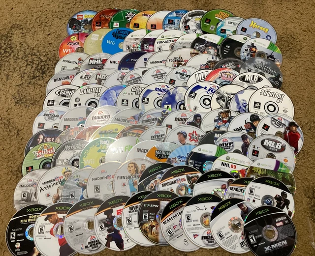 100 Video Game Disc (Disc Only) Lot PS1, PS2, PS3, Wii, XBOX 360, XBOX