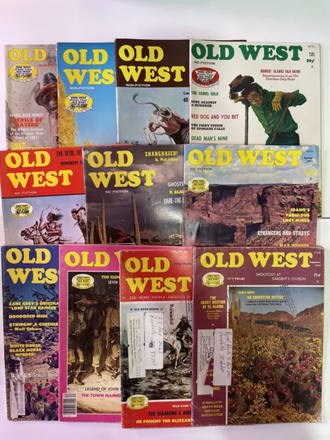 lot of 11 Vtg Magazines “Old West" 1970s True Stories Of Old West Treasures Gold