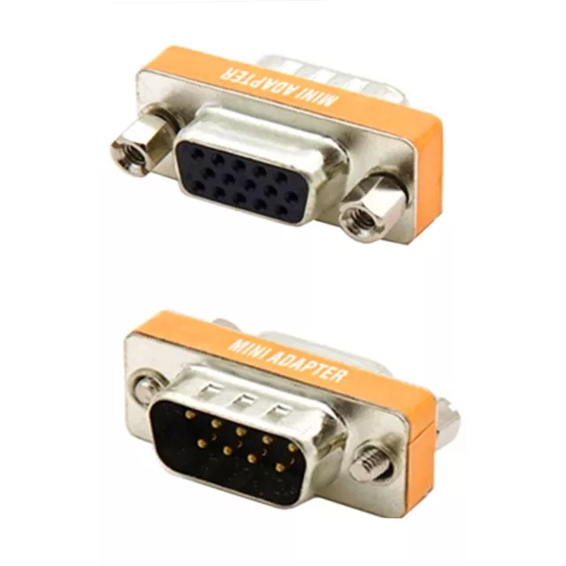 DB9 9 Pin Male to DB15 HD15 15Pin Female Molded VGA Video Adapter Gender Changer 3