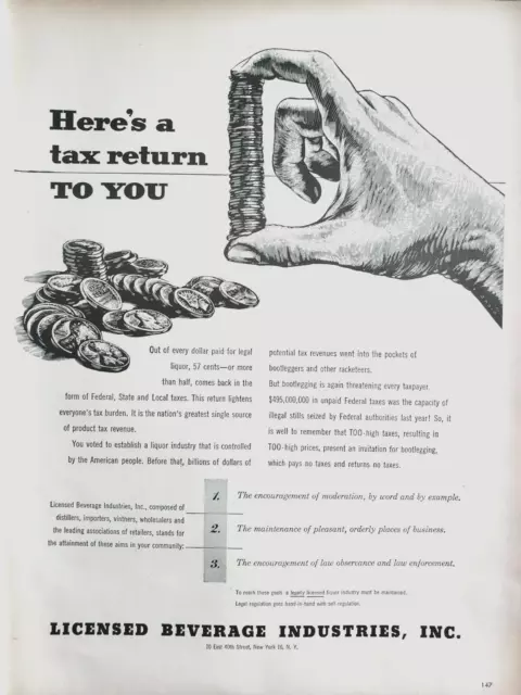 Liquor Board LBI LBC 1948 Vintage Print Ad Ephemera Art Decor Tax Return