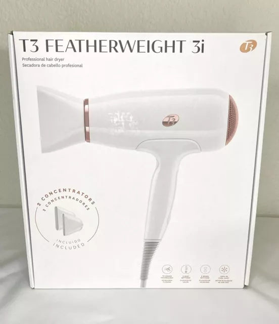 T3 Featherweight 3i Professional Ionic Hair Dryer White 76800 Very Good READ*