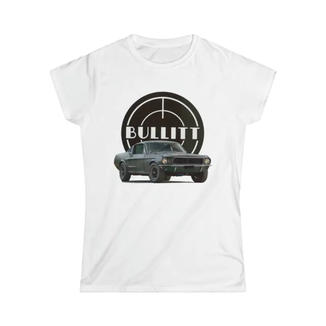 Bullitt Steve McQueen Ford Mustang T-Shirt-  Women's