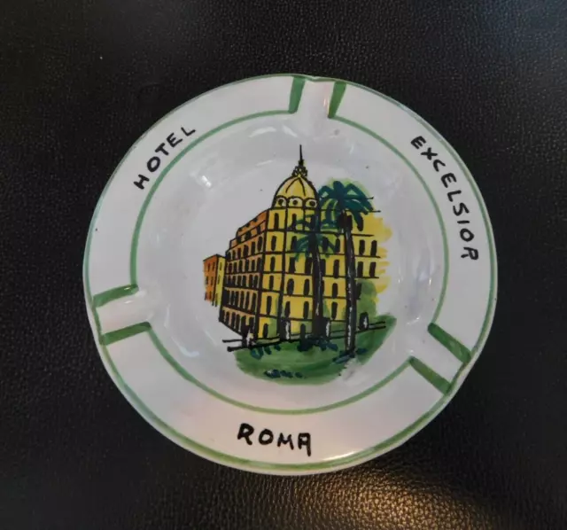 Signed Hotel Excelsior Roma Rome Italy souvenir ashtray
