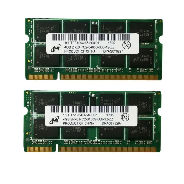 8GB 2x 4GB /2GB DDR2 800MHz PC2-6400S 200Pin SODIMM Laptop Mémoire RAM Micron FR 2
