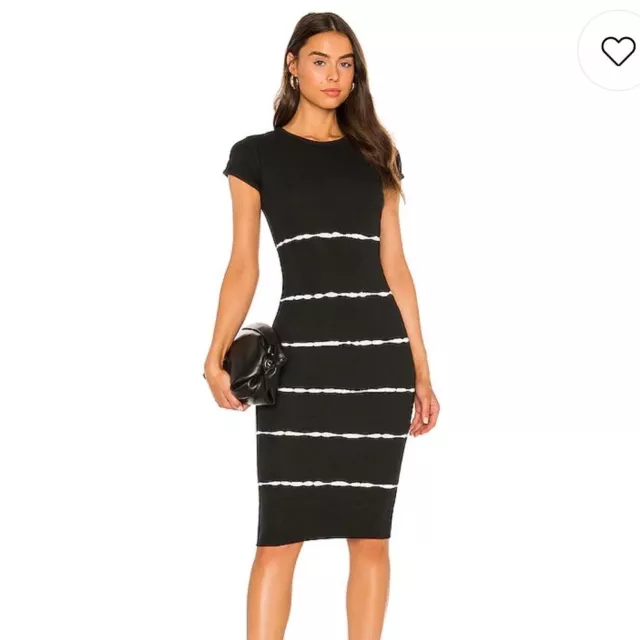 All Saints Niko Tie Dye Stripe Dress in Black