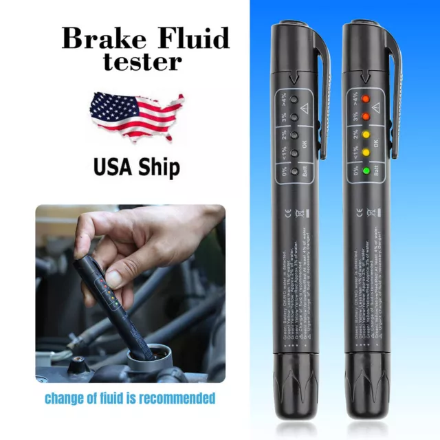 Digital Brake Fluid Liquid Tester Pen 5 LED Indicator Car Oil Moisture Tester