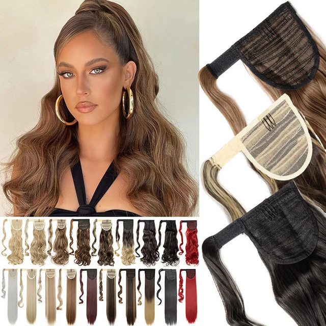 CLEARANCE Clip in Ponytail Real Natural Wrap on Pony Tail Hair Extensions Thick