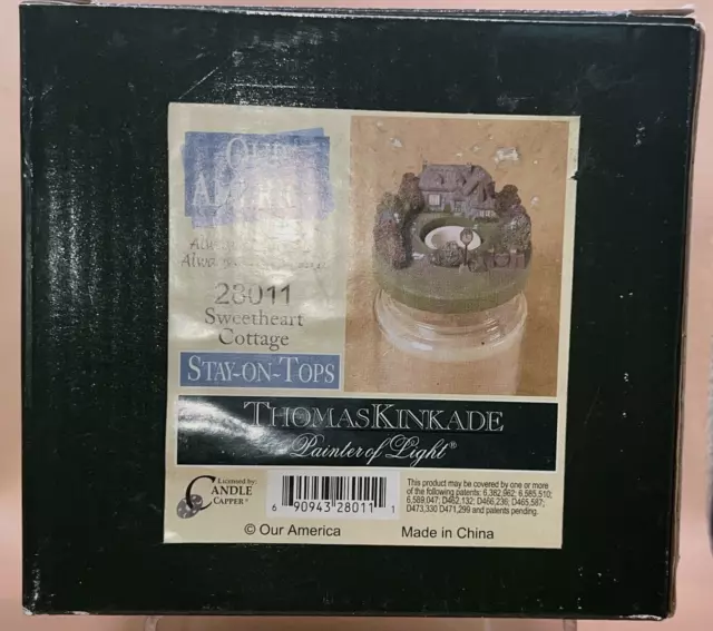 Thomas Kinkade Sweetheart Cottage 28011 Candle Topper with Tag Vintage