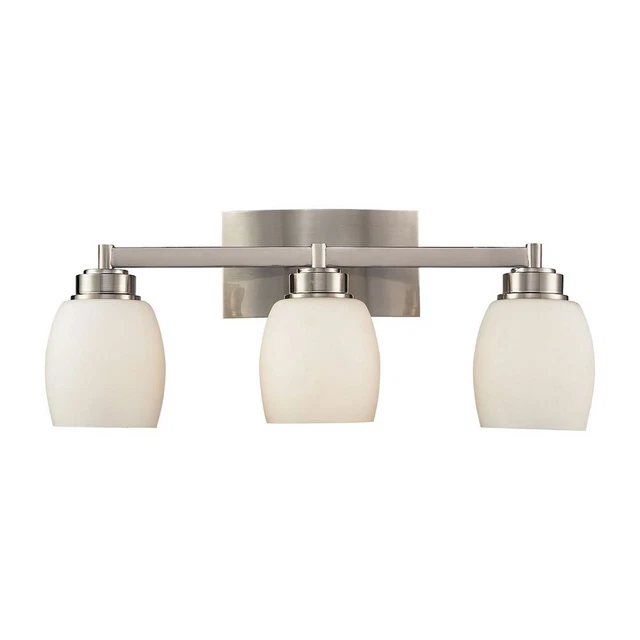 20 Inch 28.5W 3 LED Vanity Light Fixture with Opal White Glass and Straight Arm