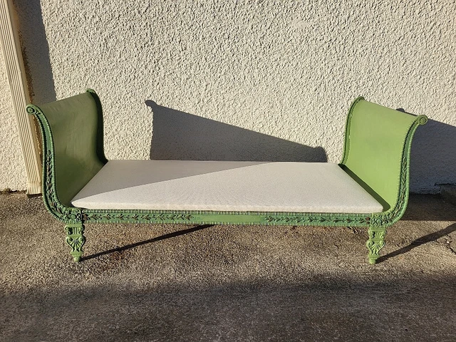 Banquette Lit De Repos En Fonte - Patine D'origine - XIXe Siècle