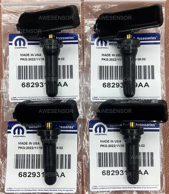 4PCS NEW MOPAR 68249197AA Tire Pressure Sensor TPMS For Dodge Ram 1500