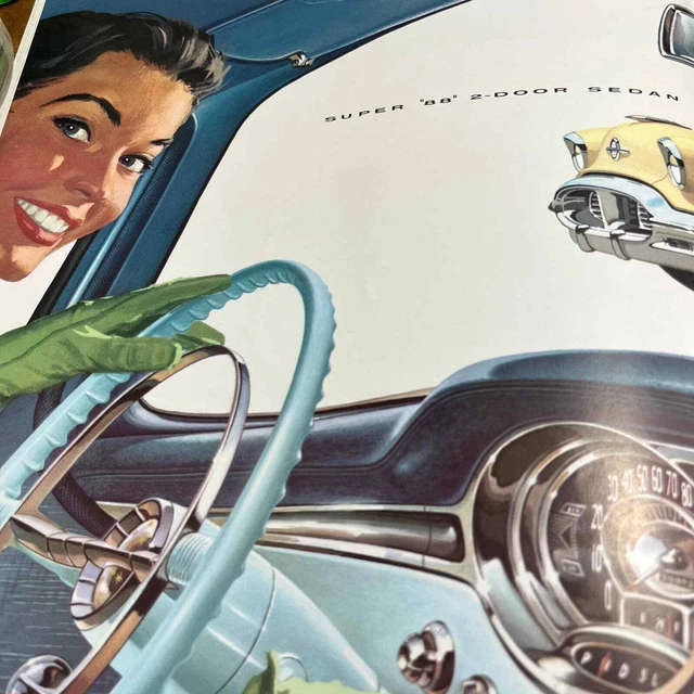 1956 Oldsmobile 13” Color Deluxe Sales Brochure NinetyEight Starfire Super 88 B4