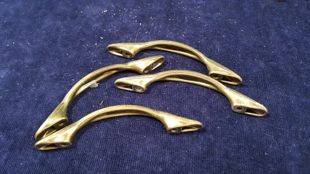 Lot of 12 Vintage Brass Cabinet Door Drawer Bin Handle Pulls 