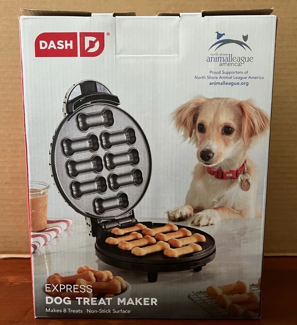 Dash Non-Stick Express Dog Treat Maker Makes 8 Treats with Recipe Book, White