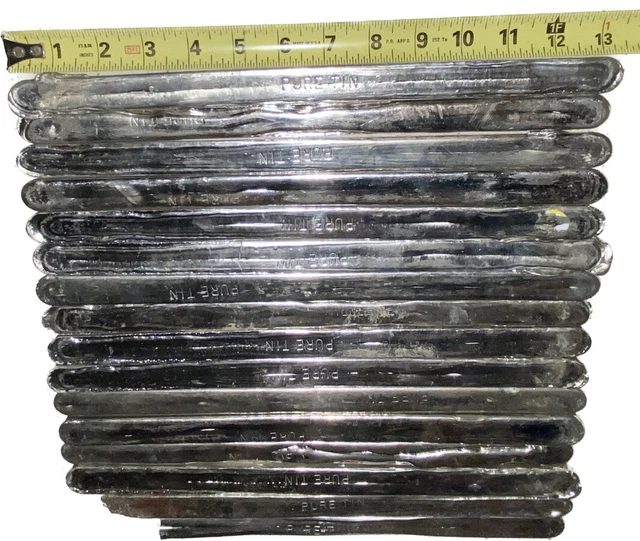 16 POUNDS OF PURE TIN 16 x 1 Pound Tin Bars 16 Pounds 99% Pure Raw 