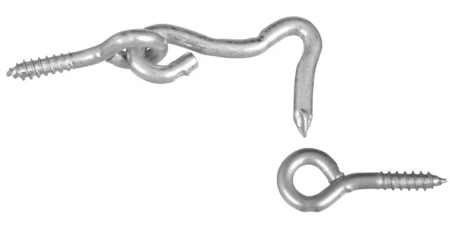 National Hardware N117-820  V2000 Hook and Eye, Steel, Zinc Plated, 1"