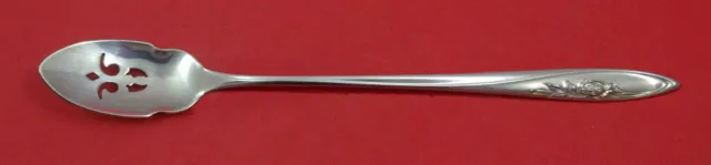 Sculptured Rose By Towle Sterling Silver Olive Spoon Pierced Long 7 7/8" Custom