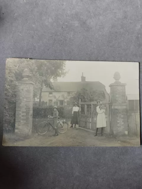 Postcard Social History Family Outside House Kingsclere Area Hampshire 1917 RP