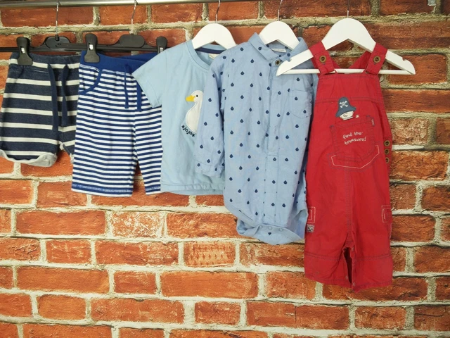 Baby Boy Bundle Aged 12-18 Month Jojo Mama J Lewis Etc Dungaree Shorts Vest 86Cm