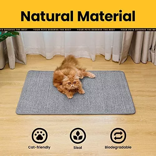 Conlun Tapis Griffoir pour Chat MuralGrattoir Chat en Sisal NaturelPoteau Gri... 2