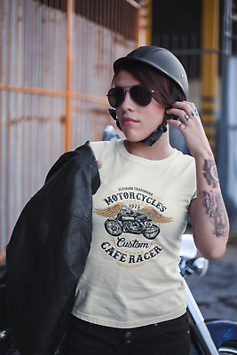 Custom Motorcycles Cafe Racer Biker Women's T-Shirt | Screen Printed