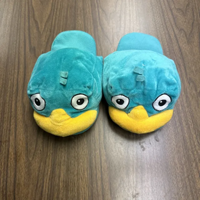 Disney's Phineas & Ferb Perry The Platypus Blue Slippers Size Small